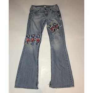 Silver Jeans Co Aiko Flare Jeans Size 29 Y2K Custom Cowgirl Patch Distress